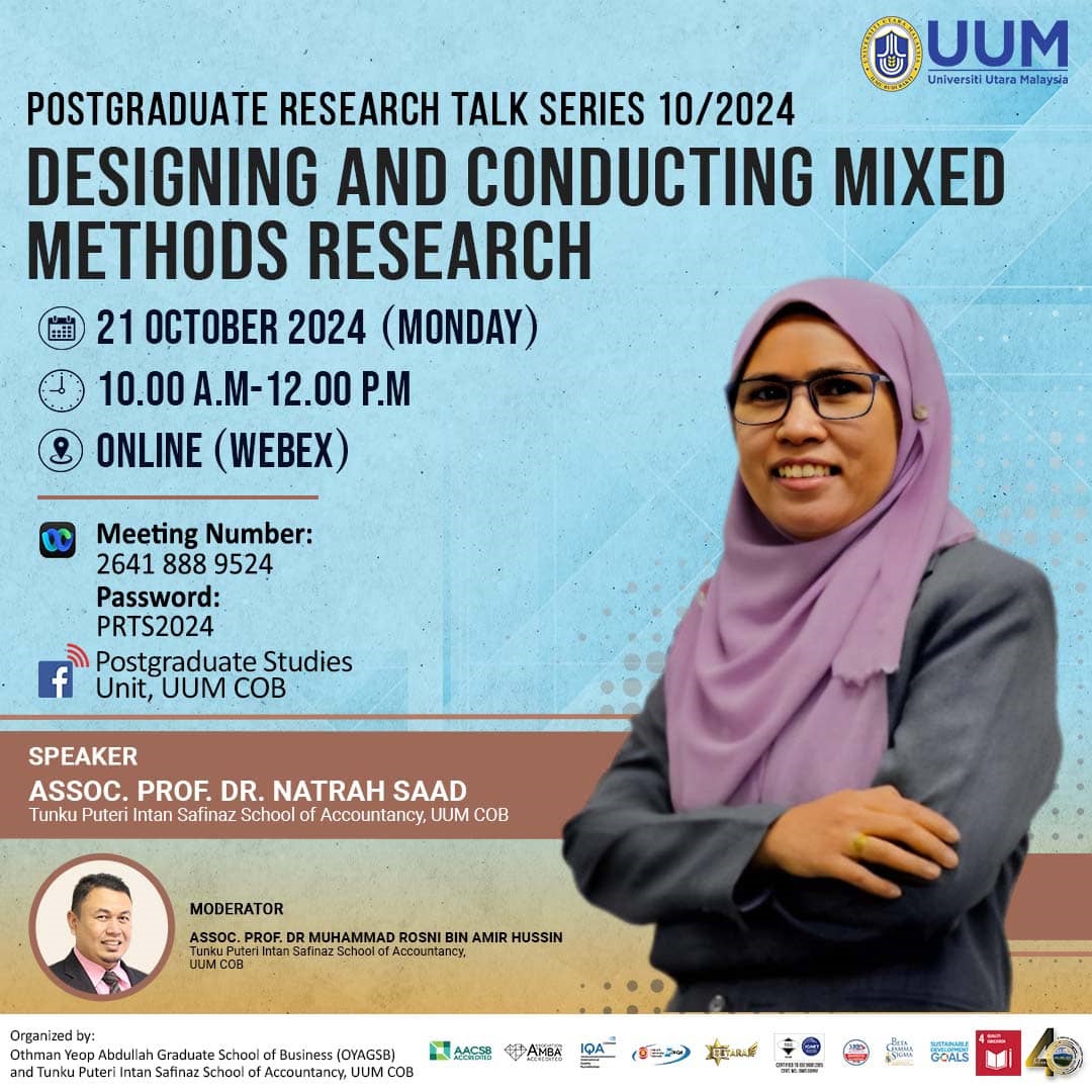 Postgraduate Research Talk Series 10/2024 : Designing and Conducting Mixed Methods Research