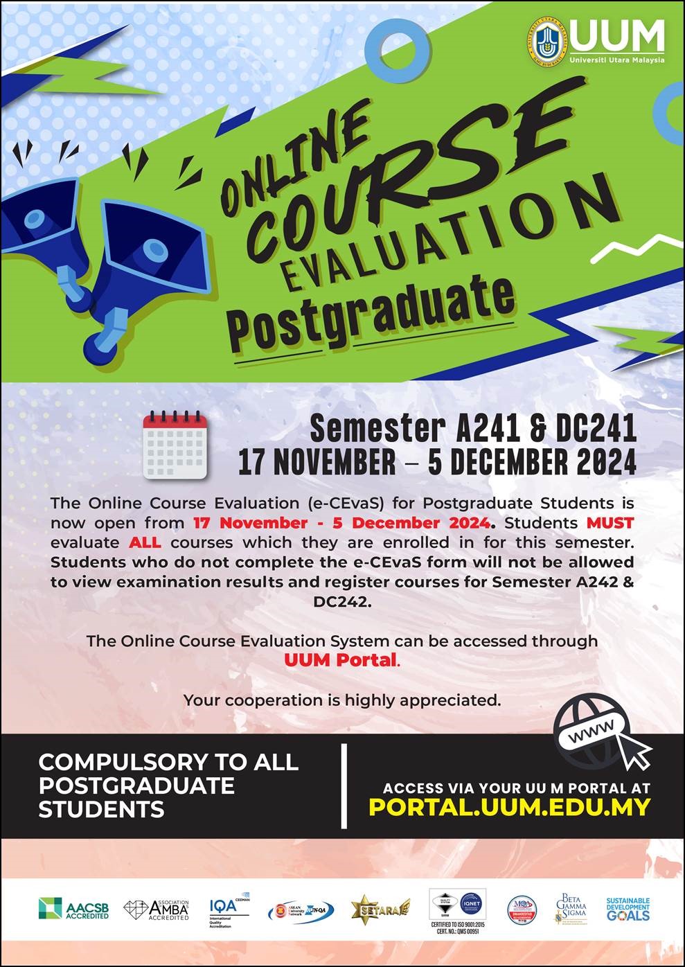 ONLINE COURSE EVALUATION (E-Cevas) FOR POSTGRADUATE 