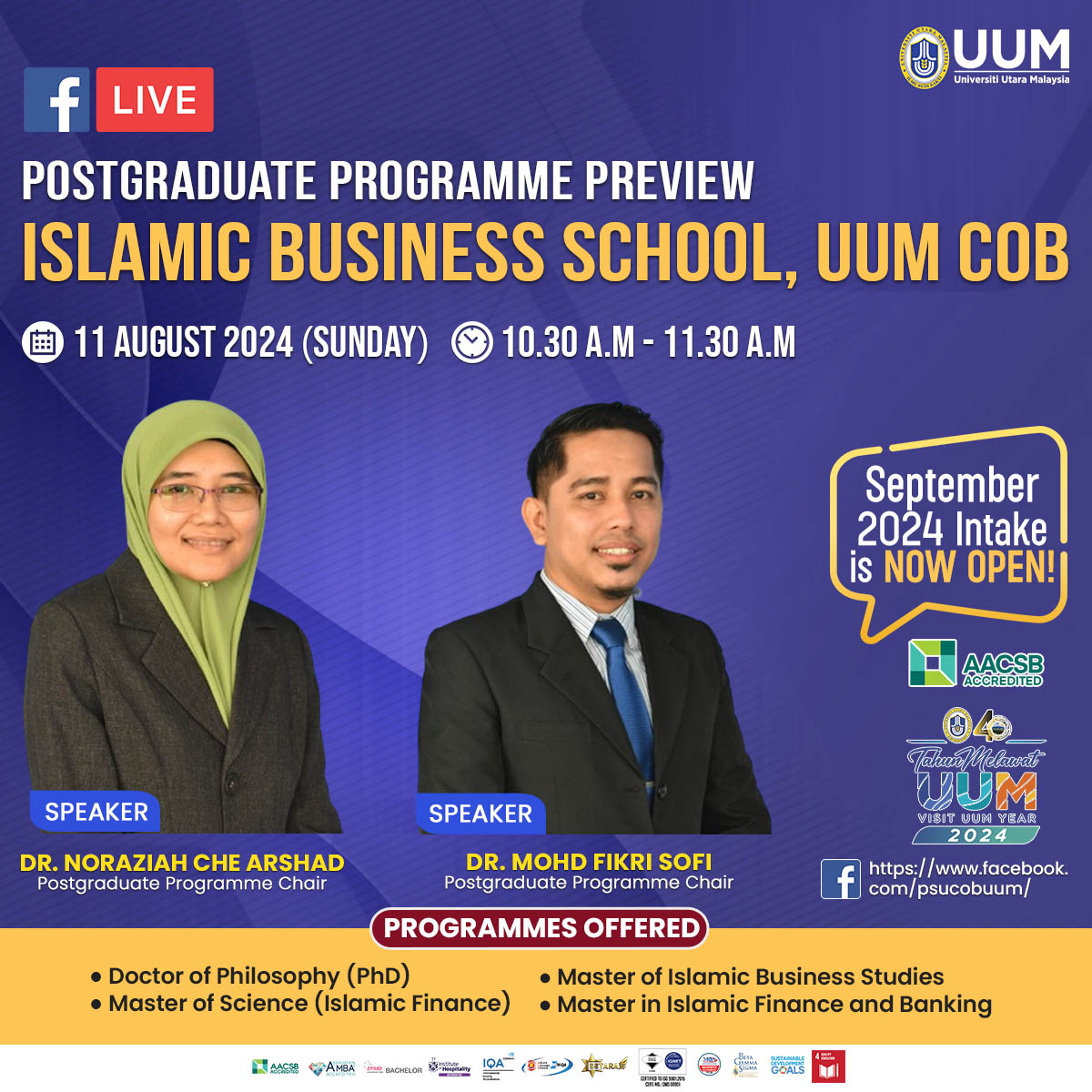 FB LIVE - POSTGRADUATE PROGRAMME PREVIEW : IBS, UUM