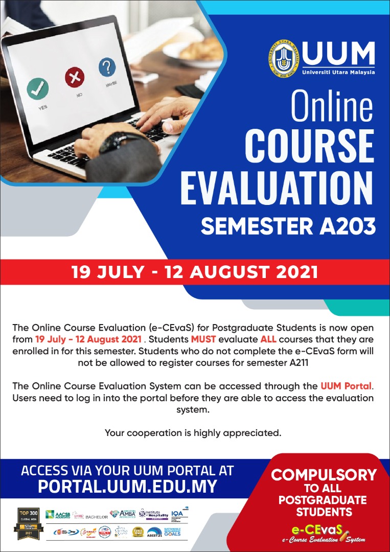 online course evaluation semester a203